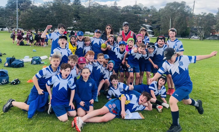 Our victorious PSSA Rugby Teams celebrating
